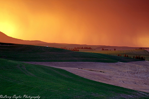 Thunderstorm at sunset