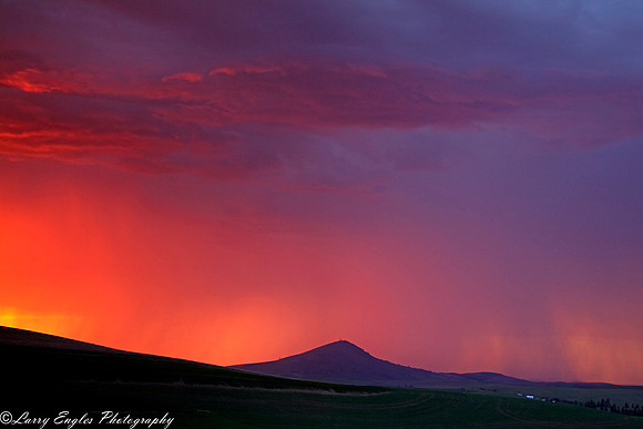 Thunderstorm at sunset